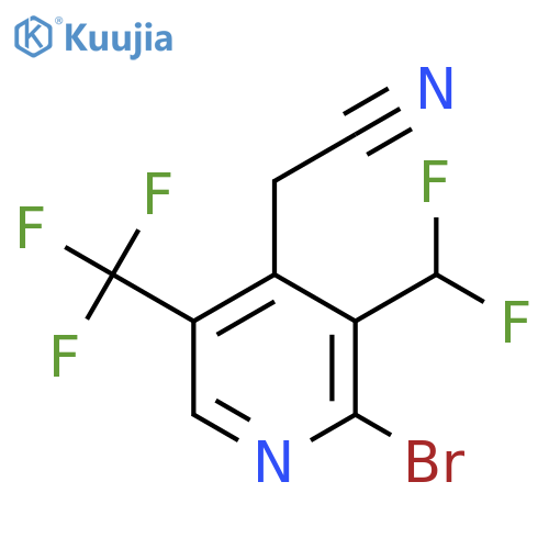 2-Bromo-3-(difluoromethyl)-5-(trifluoromethyl)pyridine-4-acetonitrile structure