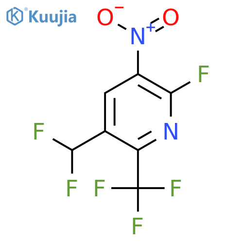 5-(Difluoromethyl)-2-fluoro-3-nitro-6-(trifluoromethyl)pyridine structure
