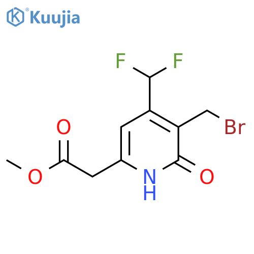 Methyl 3-(bromomethyl)-4-(difluoromethyl)-2-hydroxypyridine-6-acetate structure