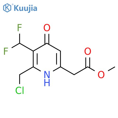 Methyl 2-(chloromethyl)-3-(difluoromethyl)-4-hydroxypyridine-6-acetate structure