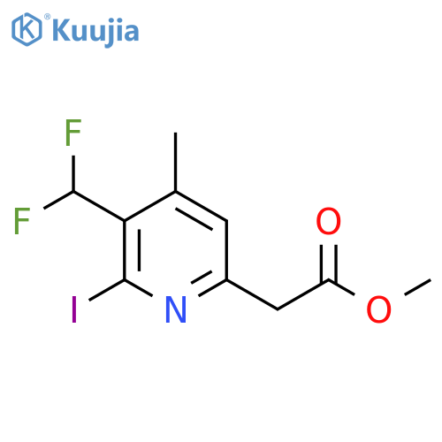 Methyl 3-(difluoromethyl)-2-iodo-4-methylpyridine-6-acetate structure