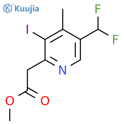 Methyl 5-(difluoromethyl)-3-iodo-4-methylpyridine-2-acetate structure
