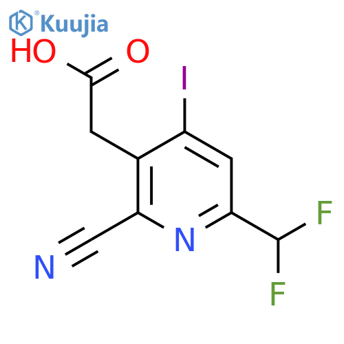 2-Cyano-6-(difluoromethyl)-4-iodopyridine-3-acetic acid structure
