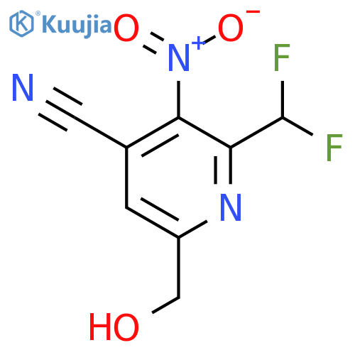 4-Cyano-2-(difluoromethyl)-3-nitropyridine-6-methanol structure