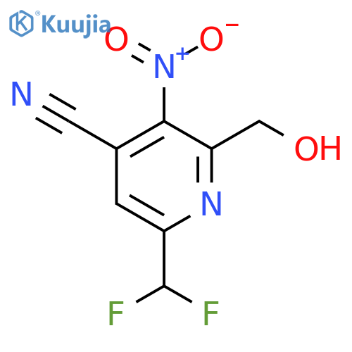 4-Cyano-6-(difluoromethyl)-3-nitropyridine-2-methanol structure