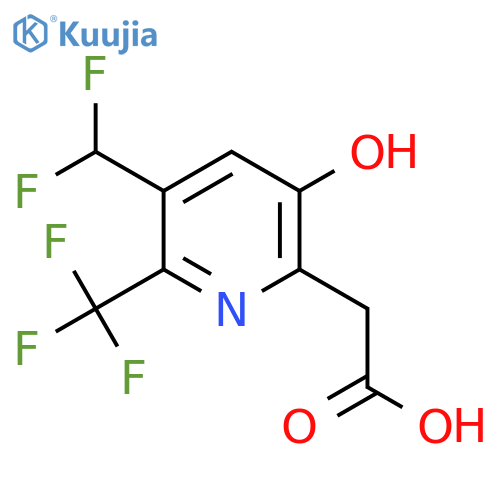 3-(Difluoromethyl)-5-hydroxy-2-(trifluoromethyl)pyridine-6-acetic acid structure