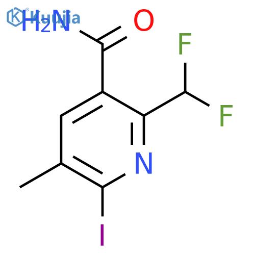 2-(Difluoromethyl)-6-iodo-5-methylpyridine-3-carboxamide structure