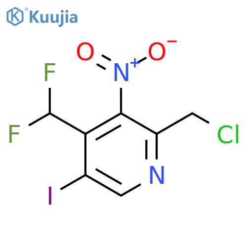 2-(Chloromethyl)-4-(difluoromethyl)-5-iodo-3-nitropyridine structure