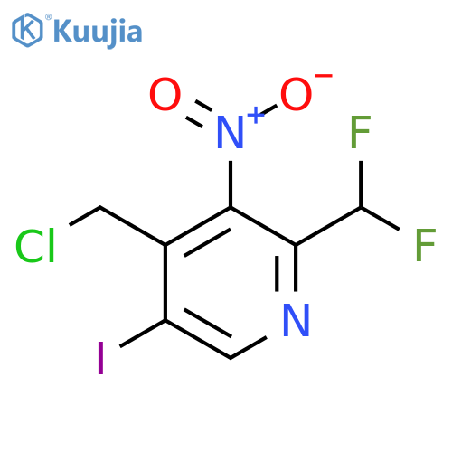 4-(Chloromethyl)-2-(difluoromethyl)-5-iodo-3-nitropyridine structure