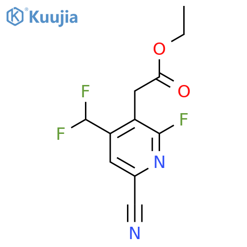 Ethyl 6-cyano-4-(difluoromethyl)-2-fluoropyridine-3-acetate structure