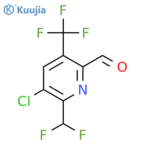 3-Chloro-2-(difluoromethyl)-5-(trifluoromethyl)pyridine-6-carboxaldehyde structure