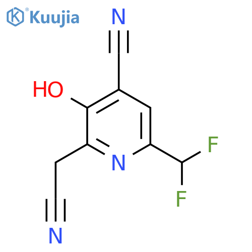 4-Cyano-6-(difluoromethyl)-3-hydroxypyridine-2-acetonitrile structure