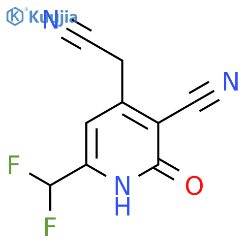 3-Cyano-6-(difluoromethyl)-2-hydroxypyridine-4-acetonitrile structure