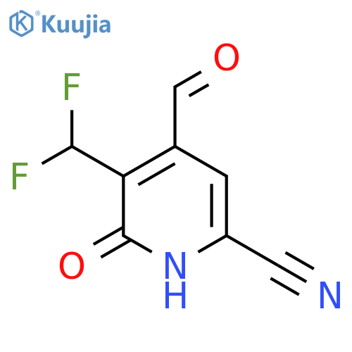 6-Cyano-3-(difluoromethyl)-2-hydroxypyridine-4-carboxaldehyde structure