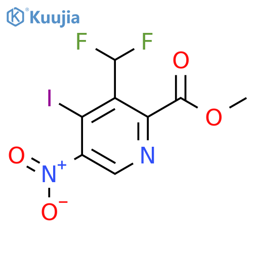 Methyl 3-(difluoromethyl)-4-iodo-5-nitropyridine-2-carboxylate structure