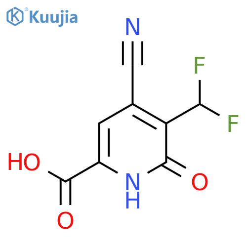 4-Cyano-3-(difluoromethyl)-2-hydroxypyridine-6-carboxylic acid structure
