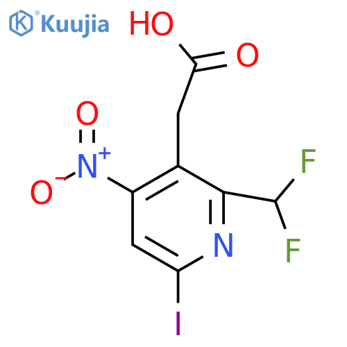 2-(Difluoromethyl)-6-iodo-4-nitropyridine-3-acetic acid structure