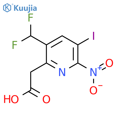 3-(Difluoromethyl)-5-iodo-6-nitropyridine-2-acetic acid structure