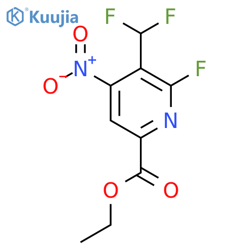Ethyl 3-(difluoromethyl)-2-fluoro-4-nitropyridine-6-carboxylate structure