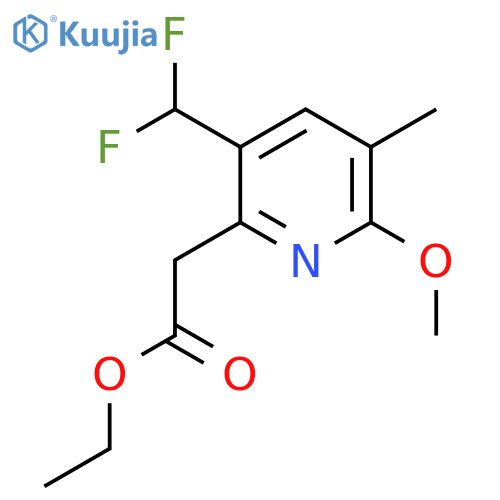 Ethyl 5-(difluoromethyl)-2-methoxy-3-methylpyridine-6-acetate structure
