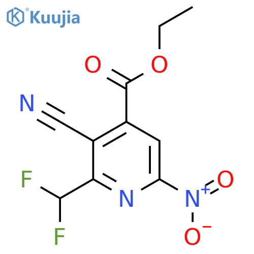 Ethyl 3-cyano-2-(difluoromethyl)-6-nitropyridine-4-carboxylate structure