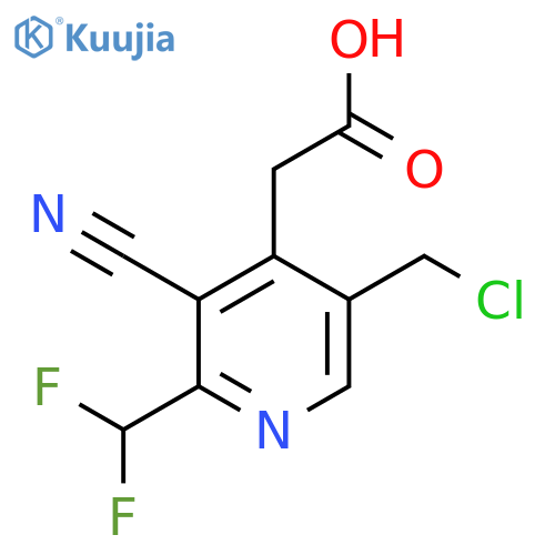 5-(Chloromethyl)-3-cyano-2-(difluoromethyl)pyridine-4-acetic acid structure
