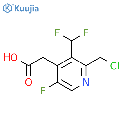 2-(Chloromethyl)-3-(difluoromethyl)-5-fluoropyridine-4-acetic acid structure