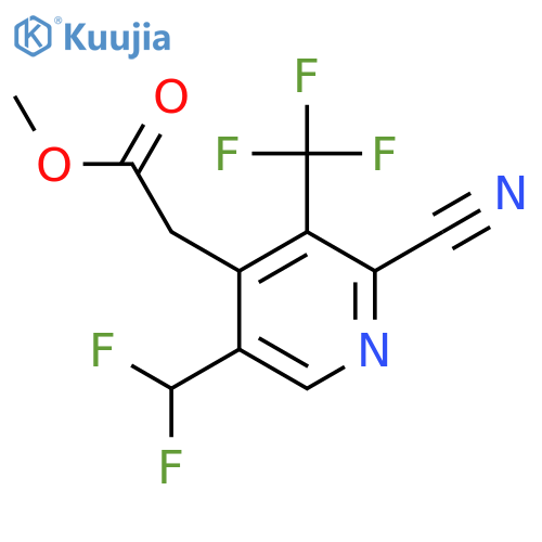 Methyl 2-cyano-5-(difluoromethyl)-3-(trifluoromethyl)pyridine-4-acetate structure