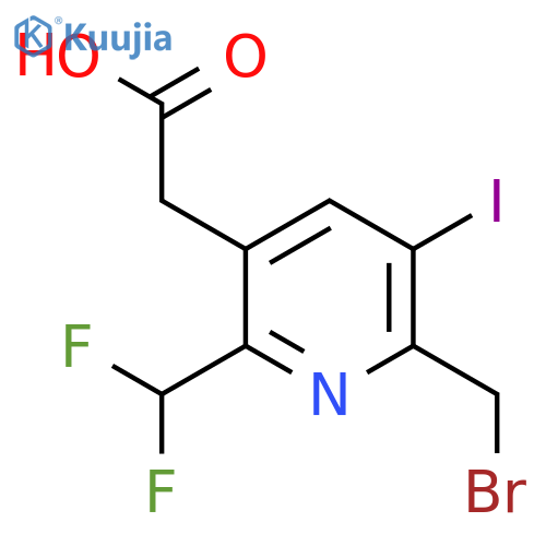 2-(Bromomethyl)-6-(difluoromethyl)-3-iodopyridine-5-acetic acid structure