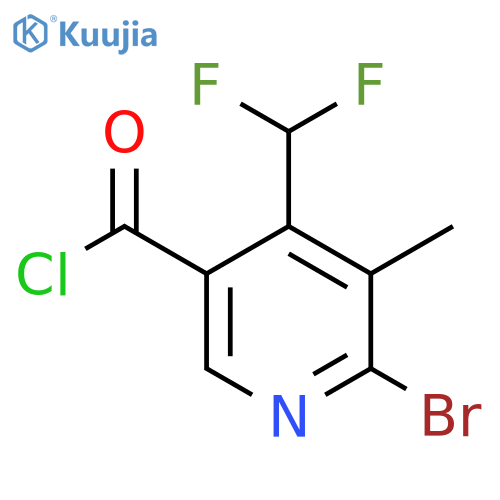 2-Bromo-4-(difluoromethyl)-3-methylpyridine-5-carbonyl chloride structure