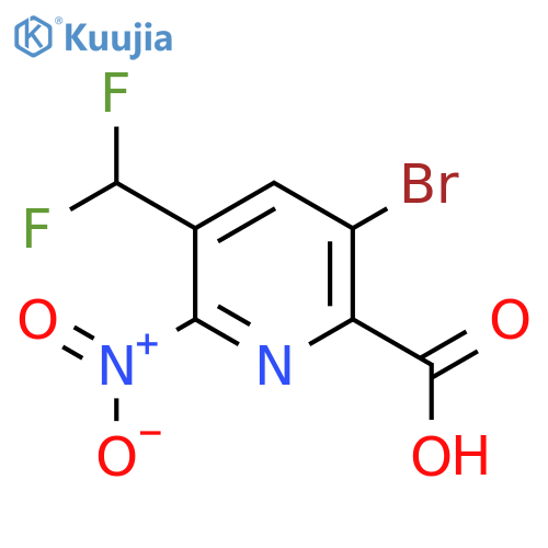 3-Bromo-5-(difluoromethyl)-6-nitropyridine-2-carboxylic acid structure