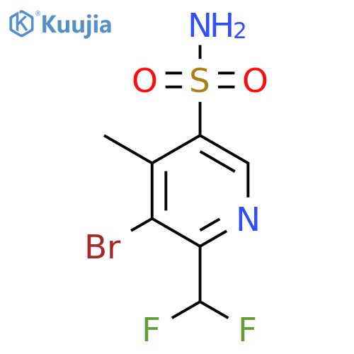3-Bromo-2-(difluoromethyl)-4-methylpyridine-5-sulfonamide structure