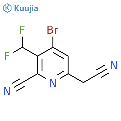 4-Bromo-2-cyano-3-(difluoromethyl)pyridine-6-acetonitrile structure