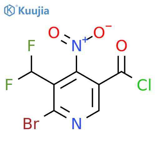2-Bromo-3-(difluoromethyl)-4-nitropyridine-5-carbonyl chloride structure
