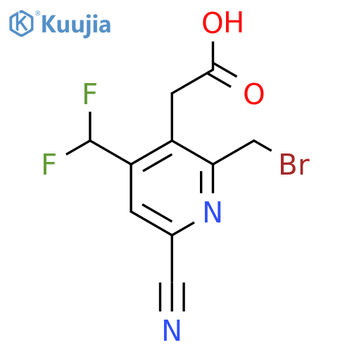2-(Bromomethyl)-6-cyano-4-(difluoromethyl)pyridine-3-acetic acid structure
