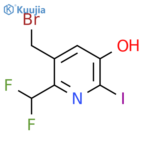 3-(Bromomethyl)-2-(difluoromethyl)-5-hydroxy-6-iodopyridine structure