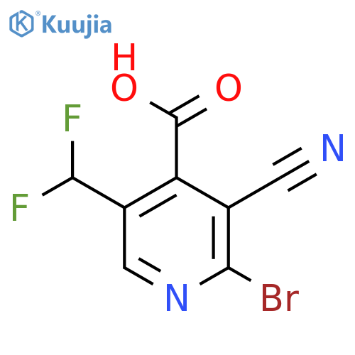 2-Bromo-3-cyano-5-(difluoromethyl)pyridine-4-carboxylic acid structure
