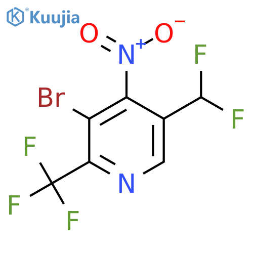 3-Bromo-5-(difluoromethyl)-4-nitro-2-(trifluoromethyl)pyridine structure