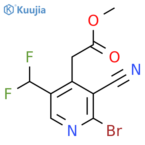 Methyl 2-bromo-3-cyano-5-(difluoromethyl)pyridine-4-acetate structure