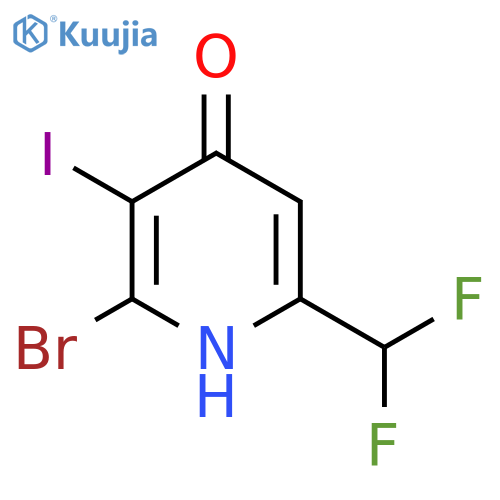 2-Bromo-6-(difluoromethyl)-4-hydroxy-3-iodopyridine structure
