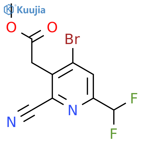 Methyl 4-bromo-2-cyano-6-(difluoromethyl)pyridine-3-acetate structure