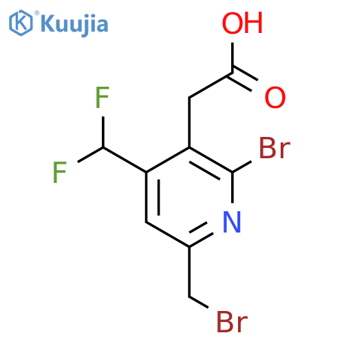 2-Bromo-6-(bromomethyl)-4-(difluoromethyl)pyridine-3-acetic acid structure