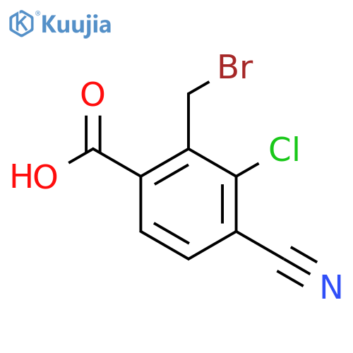 2-Bromomethyl-3-chloro-4-cyanobenzoic acid structure