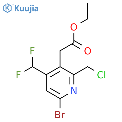 Ethyl 6-bromo-2-(chloromethyl)-4-(difluoromethyl)pyridine-3-acetate structure