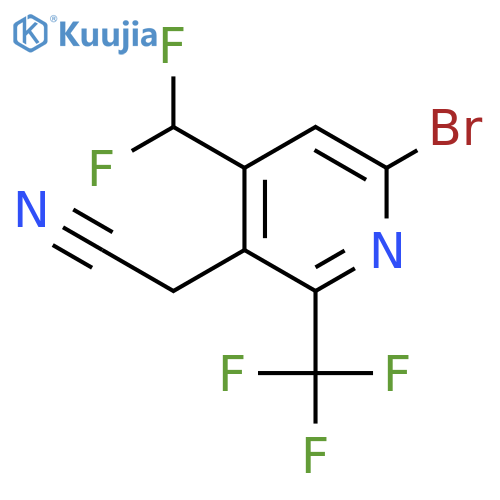 6-Bromo-4-(difluoromethyl)-2-(trifluoromethyl)pyridine-3-acetonitrile structure