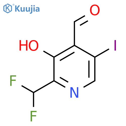 2-(Difluoromethyl)-3-hydroxy-5-iodopyridine-4-carboxaldehyde structure