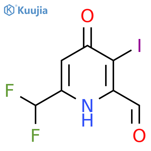 6-(Difluoromethyl)-4-hydroxy-3-iodopyridine-2-carboxaldehyde structure