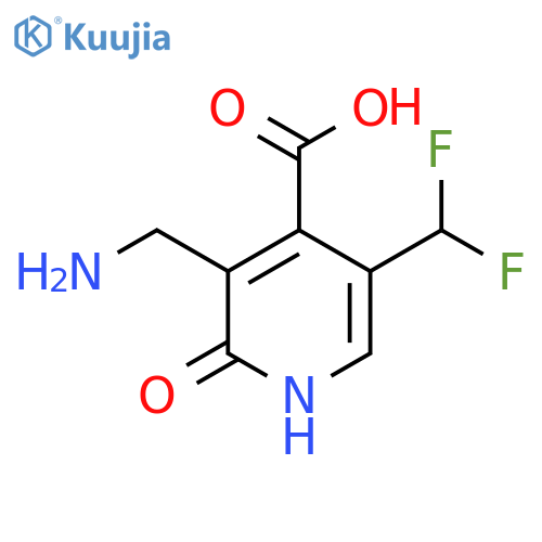 3-(Aminomethyl)-5-(difluoromethyl)-2-hydroxypyridine-4-carboxylic acid structure