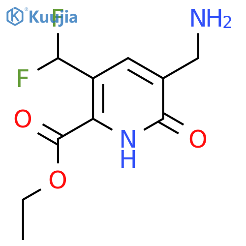 Ethyl 3-(aminomethyl)-5-(difluoromethyl)-2-hydroxypyridine-6-carboxylate structure