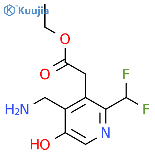 Ethyl 4-(aminomethyl)-2-(difluoromethyl)-5-hydroxypyridine-3-acetate structure